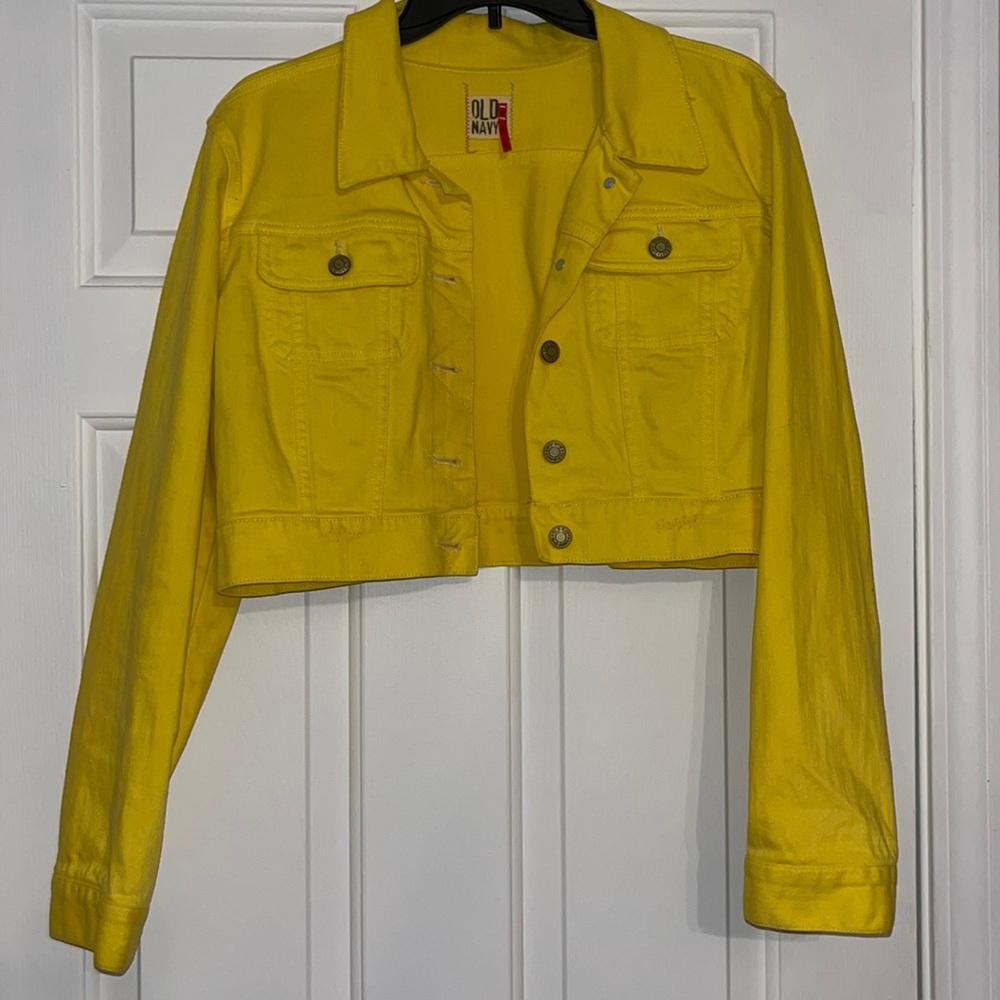 Cropped Yellow denim jacket